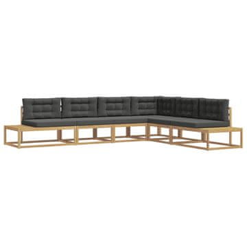 Vidaxl Zunanja garnitura za sedenje Bela 357 x 198,5 x 73 cm Poliester