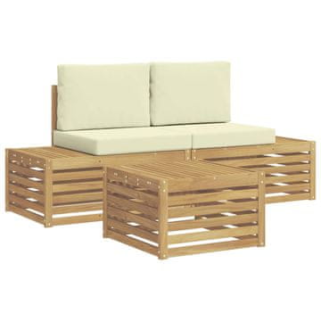 Vidaxl Zunanja garnitura za sedenje Bela 59 x 59 x 37 cm Poliester