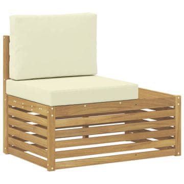 Vidaxl Enote zunanjega sekcijskega kavča Bela in krem 91 x 63 x 73 cm