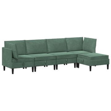 Vidaxl Komplet pohištva za dnevno sobo 5 pcs Morsko zelena Žamet