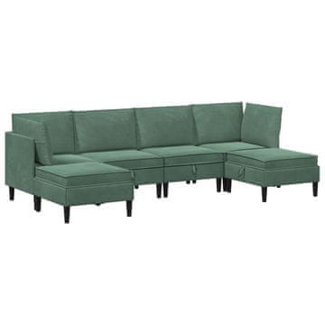 Vidaxl Komplet pohištva za dnevno sobo 6 pcs Morsko zelena Žamet