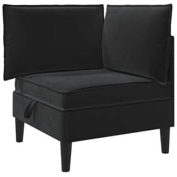 Vidaxl Sofa z shranjevanjem Črna Žamet