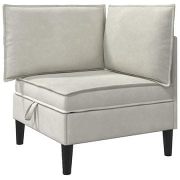 Vidaxl Sofa z shranjevanjem Krem Žamet