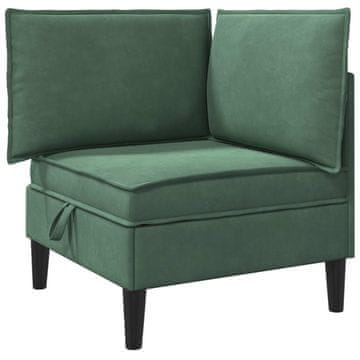 Vidaxl Sofa z shranjevanjem Morsko zelena Žamet