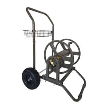 Northix Voziček za vrtno cev z bobnom in kolesi, prostornina 60 m za enostavno zalivanje