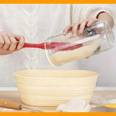 HOME & MARKER® Komplet za pripravo droži 1000 ml, steklen kozarec, silikonske košare za vzhajanje, termometer za fermentacijo | SOURBAKER