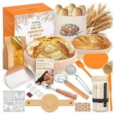 HOME & MARKER® Komplet za pripravo droži 1000 ml, steklen kozarec, silikonske košare za vzhajanje, termometer za fermentacijo | SOURBAKER