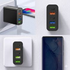 VYZIO® 65W hitri večportni polnilec PD QC3.0, za 5 naprav hkrati, kompaktna potovalna zasnova, univerzalna združljivost | SPEEDPOD
