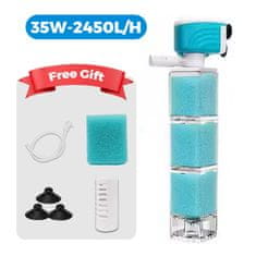 HOME & MARKER® Potopna akvarijska črpalka s filtrom 25W, 1200 L/h, tiho delovanje ≤35 dB, za čisto in oksigenirano vodo | AQUFRESH