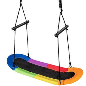 Northix Nest swing otroška gugalnica z nastavljivo višino, 100-160 cm, kovinski okvir, pisana, 123 x 45 cm