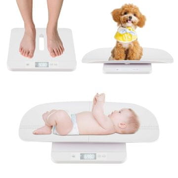 Northix Digitalna tehtnica za dojenčke z odstranljivim pladnjem, 50 g do 150 kg, LED zaslon