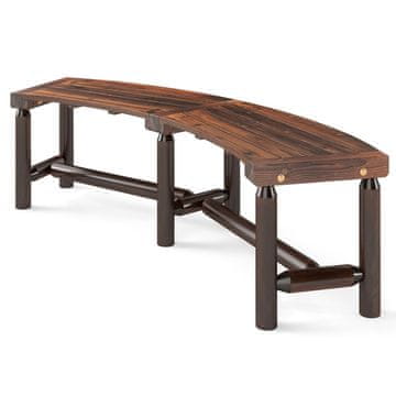 Northix Ukrivljena lesena klop 170x58x45 cm iz jelke in bora z nosilnostjo 360 kg