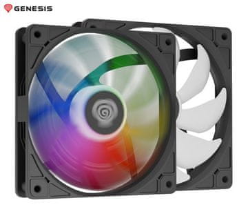 Genesis OXAL 120 ARGB ventilator za računalnik, do 1450 RPM, ultra tiho delovanje, črni