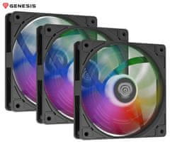 Genesis OXAL 120 ARGB 3-PACK ventilatorji za ohišje, 1450 RPM, črni