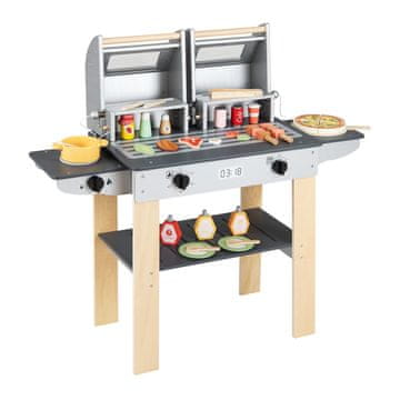Northix Otroški leseni BBQ žar set z dodatki, primeren za starost 3+