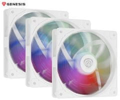 Genesis OXAL 120 ARGB 3-PACK ventilatorji za ohišje, 1450 RPM, 120mm, beli