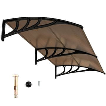 Northix Nadstrešek za vrata 199 x 99 cm aluminijast z UV zaščito in odpornostjo proti vetru
