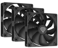 Genesis OXAL 120 3-PACK ventilatorji za ohišje, 1300 RPM, črni