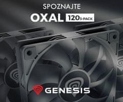Genesis OXAL 120 3-PACK ventilatorji za ohišje, 1300 RPM, črni
