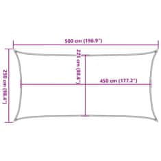 Vidaxl Senčno jadro 160 g/m² oranžno 2,5x5 m HDPE