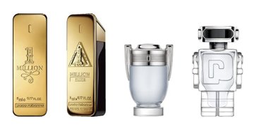 Zbirka miniatur Rabanne za moške - One Million - EDT 5 ml + One Million Elixir Intense - parfum 5 ml + Invictus - EDT 5 ml + Phantom - EDT 5 ml
