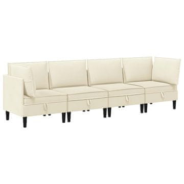 Vidaxl Komplet pohištva za dnevno sobo 4 pcs Krem Blago