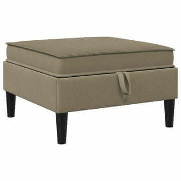 Vidaxl Pouf s shrambnim prostorom Kaki Žamet