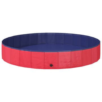 Vidaxl Otroški bazen Rdeča Ø200 x 30 cm Debel PVC in inženirski les
