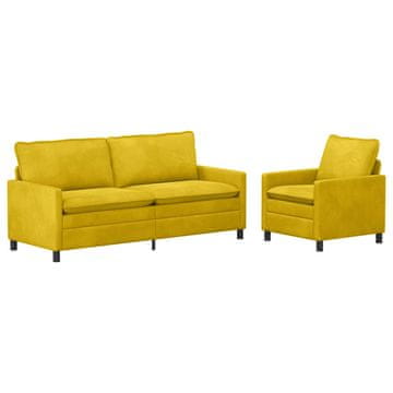 Vidaxl Kavčna garnitura 2 pcs Rumena Žamet