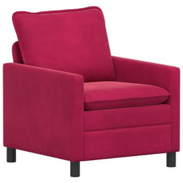 Vidaxl Kavč Vinorodna rdeča 76 x 81 x 87,5 cm Žamet