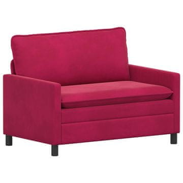 Vidaxl Kavč Vinorodna rdeča 126 x 81 x 87,5 cm Žamet