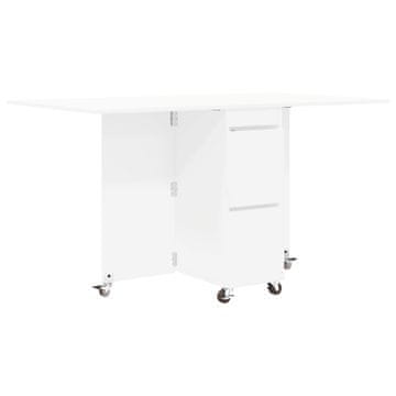 Vidaxl Jedilna miza 2 pcs 140 x 80 x 77 cm Inženirski les Bela