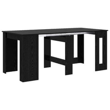 Vidaxl Jedilna miza 180 x 85 x 75 cm Inženirski les Črni hrast