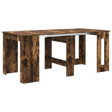 Vidaxl Jedilna miza 180 x 85 x 75 cm Inženirski les Dimljen hrast