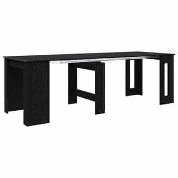 Vidaxl Jedilna miza 240 x 85 x 75 cm Inženirski les Črni hrast