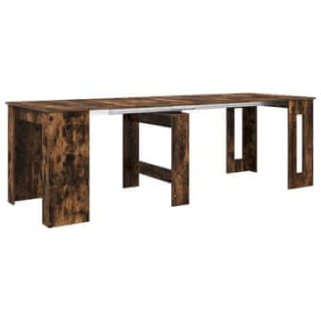 Vidaxl Jedilna miza 240 x 85 x 75 cm Inženirski les Dimljen hrast