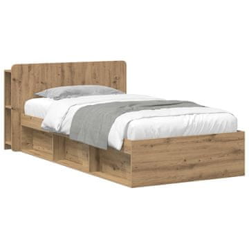 Vidaxl Posteljna konstrukcija s prostorom za shranjevanje 75 x 190 cm