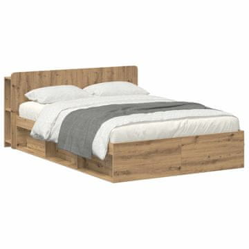 Vidaxl Posteljna konstrukcija s prostorom za shranjevanje 140 x 190 cm