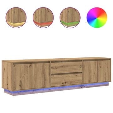 Vidaxl TV omarica z LED lučkami artisan hrast 193,5x41x50 cm