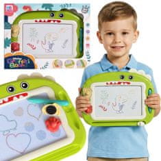 Mega Creative Dinozaver, magnetna tabla za suho brisanje s pisalom + žigi, potovalni komplet za avto, izginjajoče pisalo
