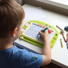 Mega Creative Dinozaver, magnetna tabla za suho brisanje s pisalom + žigi, potovalni komplet za avto, izginjajoče pisalo