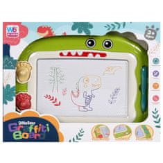 Mega Creative Dinozaver, magnetna tabla za suho brisanje s pisalom + žigi, potovalni komplet za avto, izginjajoče pisalo