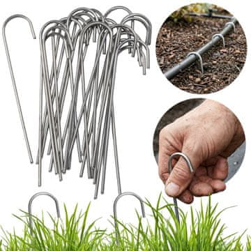 sarcia.eu Pocinkani jekleni žeblji tipa J, protikorozijski zemeljski sorniki za agrotextil 15cmx3cm fi 3mm