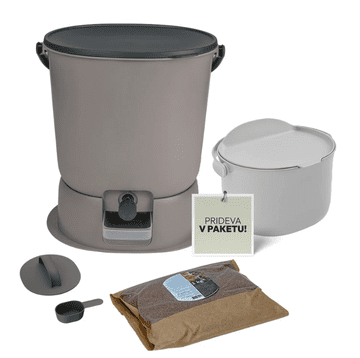 Skaza BOEssential Bundle 15 kuhinjski kompostnik, 3L, siv (102658)
