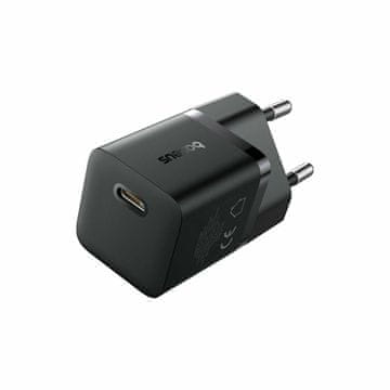 BASEUS GaN5 Mini hitri polnilec, 25W, USB-C, črni (P10110909113-00)