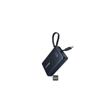 BASEUS PicoGo Digital Display prenosna baterija, 10000 mAh, 45 W, vgrajen USB-C, LED, črna (P10076803123-00)