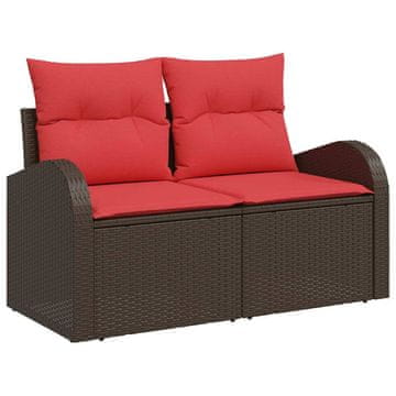 Vidaxl Vrtni kavč Rjava 124 x 62 x 85cm poli ratan