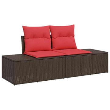 Vidaxl Vrtni kavč z blazino 184 x 62 x 69 cm poli ratan