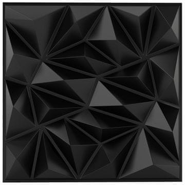 Northix 3D stenski paneli diamantni vzorec črni PVC 5 m²
