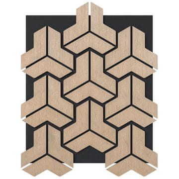 Northix Akustične stenske plošče lesene letve MDF PET 4 kos